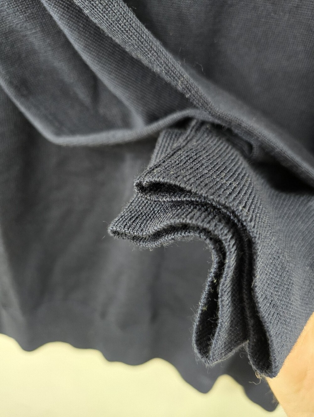 Brooks Brothers Merino Wool Long Sleeve Polo Collar Henley Sweater Navy Blue XL - Picture 6 of 9